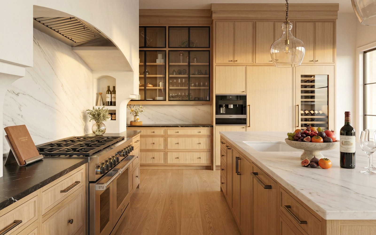 Kitchen panelling with restraint