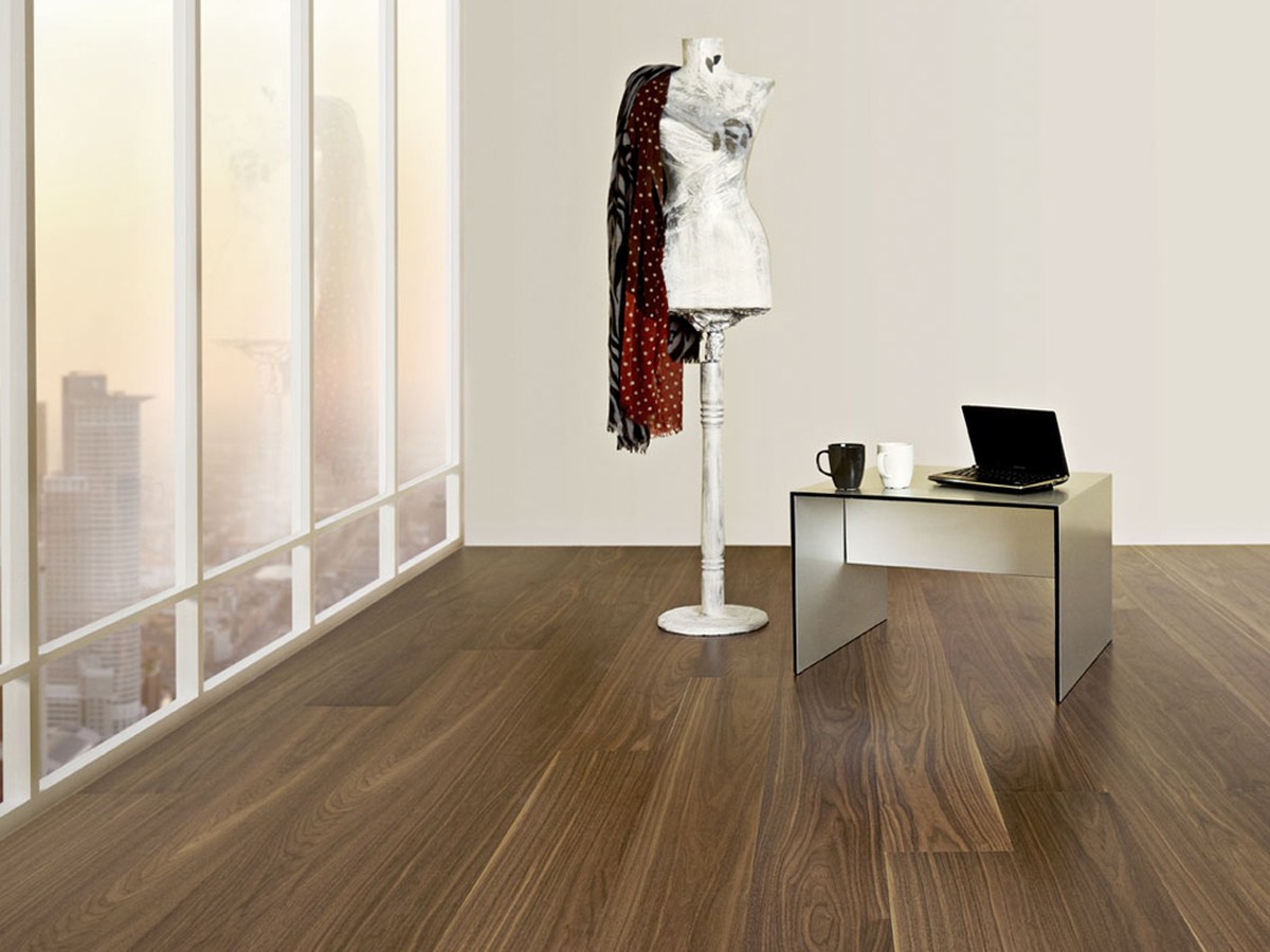 Walnut plank urban interior reference
